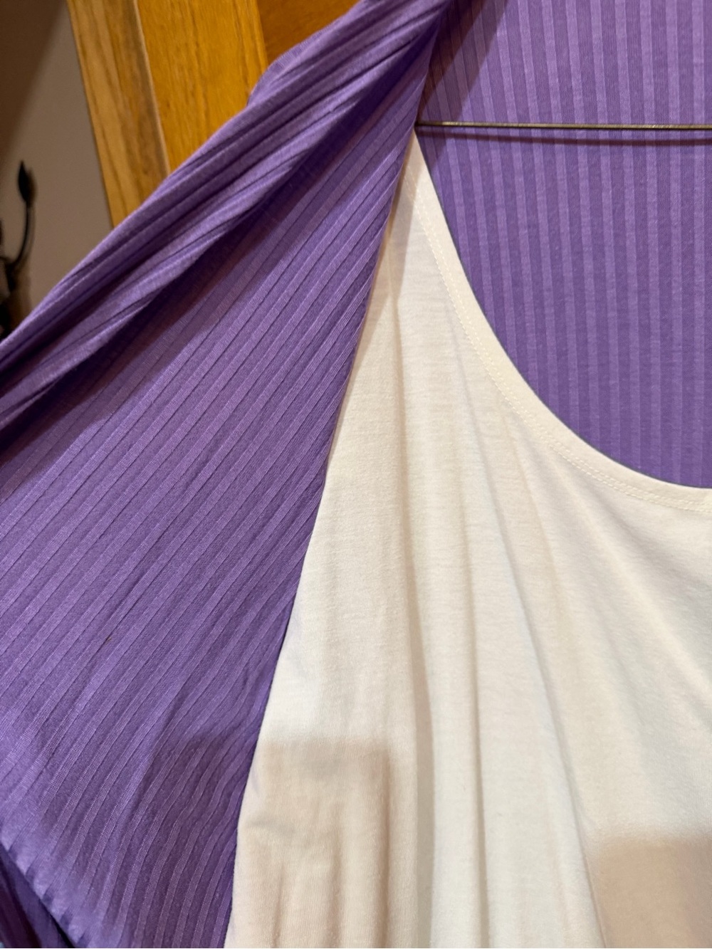 Notations Lavender Open-Front Ribbed Cardigan - Picture 3 of 5